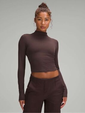 Lululemon All Aligned Mock-Neck Long-Sleeve Shirt Espresso